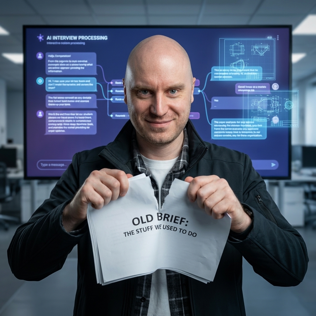 Обложка статьи «ИИ-Бот для брифования: Как перестать мучить клиентов Google Доками»